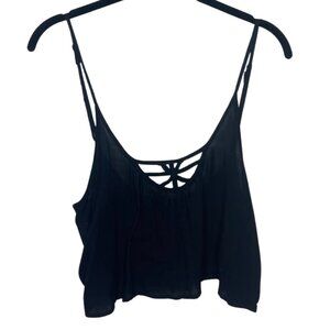HOUSE OF THREE | Women's Black Lightweight Cropped Tank | Size 8